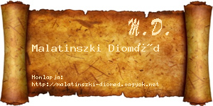 Malatinszki Dioméd névjegykártya